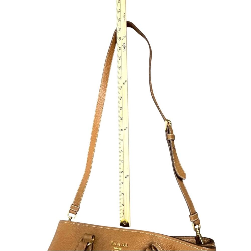 Prada Vitello Phenix Bag Brown Pebbled Leather Certificate of Authenticity - Picture 10 of 15